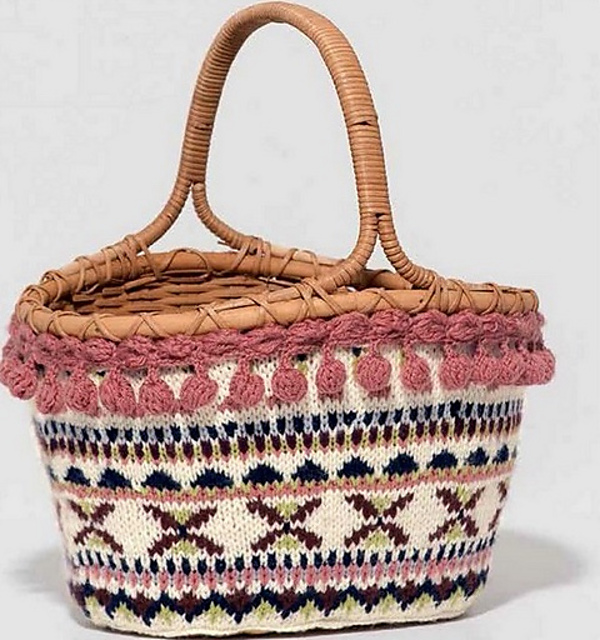 Fair Isle Basket Cover