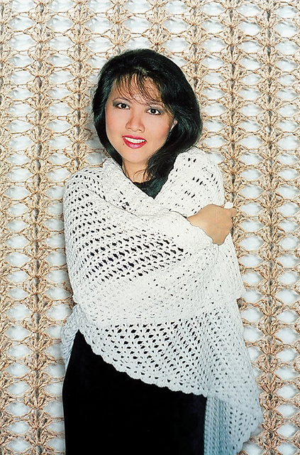 Easy Crocheted Triangle Lace Shawl