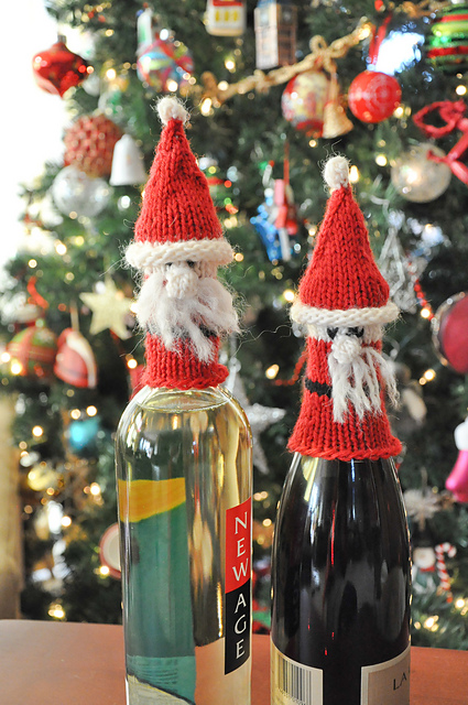 Gnome Santa Wine Bottle Decoration or Topper