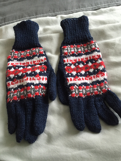 Carol Fair-Isle Gloves Knit on Two Needles