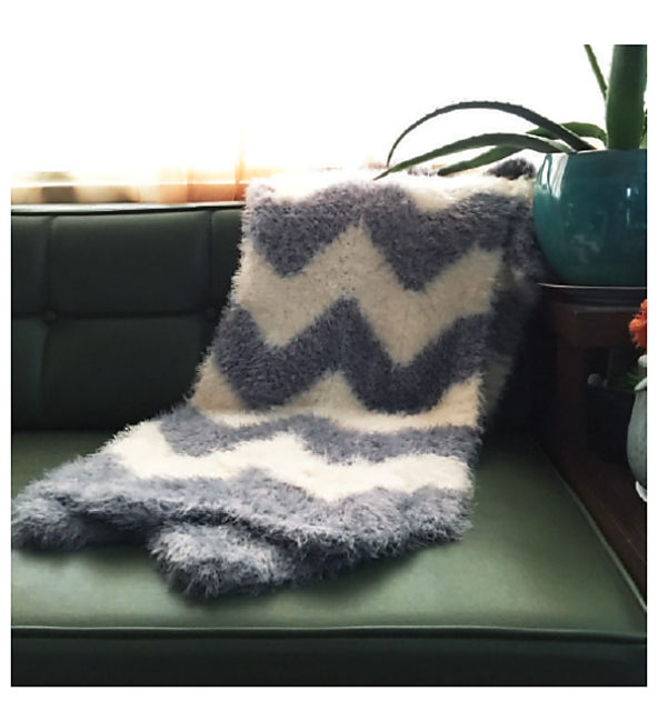 Furry Chevron Baby Blanket