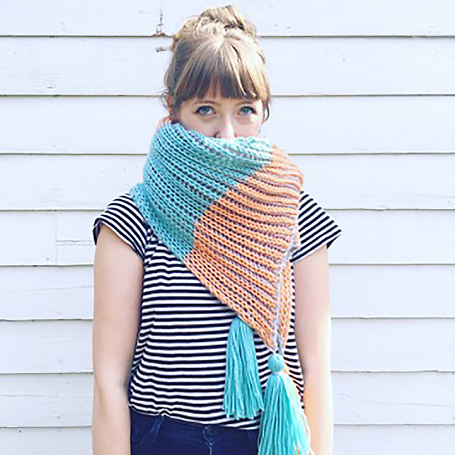 Tasseled Brioche Scarf