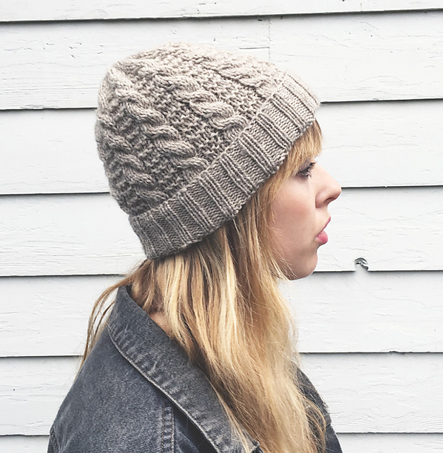 Free knitting patterns deals ladies cable hat