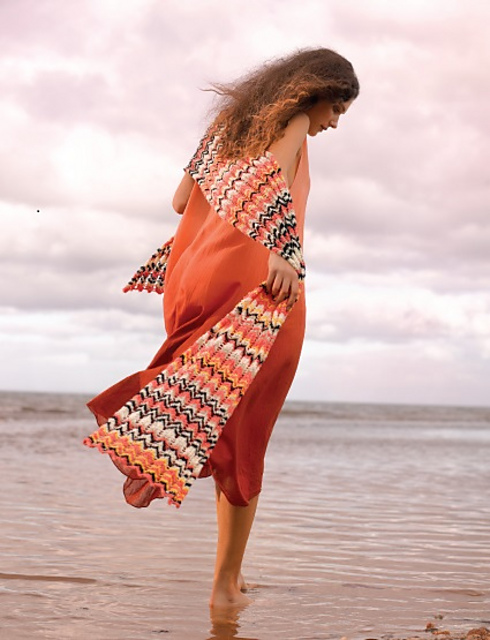 sunset stripe shawl