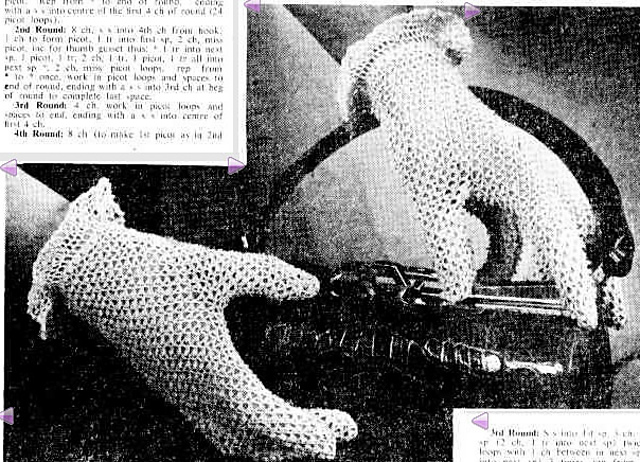 Crochet Gloves in Picot Pattern
