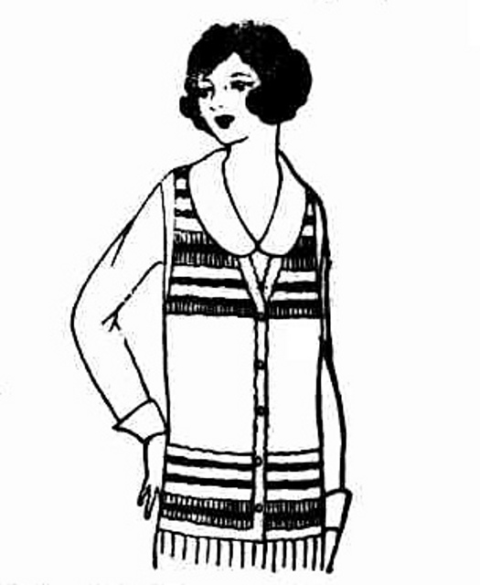 Sleeveless Sweater - Unusual Striped Band