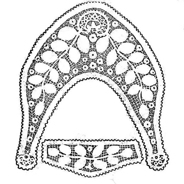 Venetian Crochet Collar and Cuffs - Leaf Design