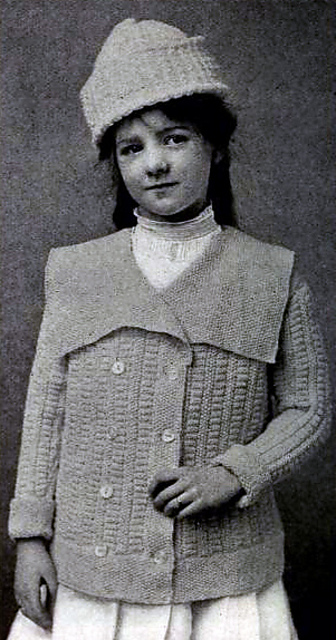 Child's Double-Breasted Sweater with Sailor Collar