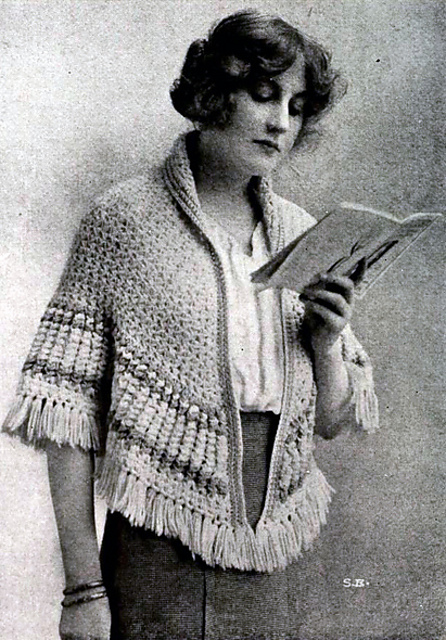 Crocheted 3-Pointed Breakfast Shawl