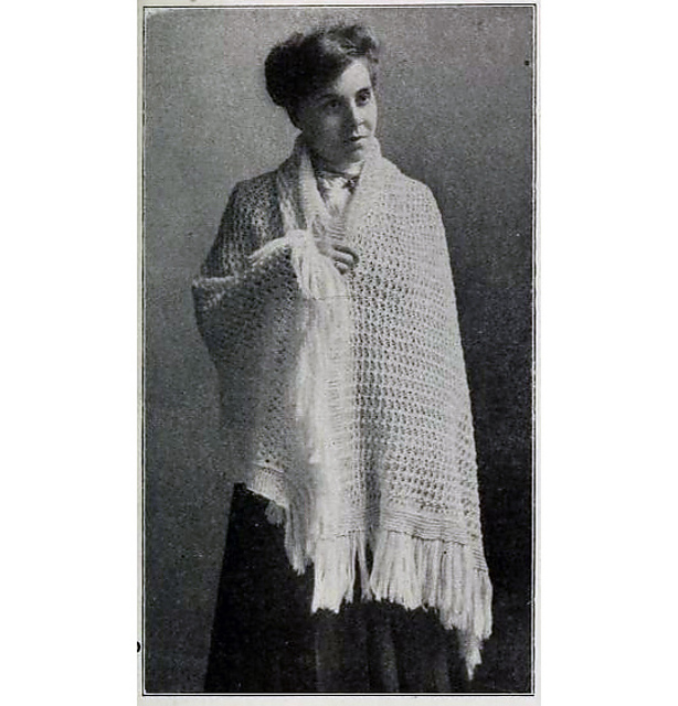 Long Scarf in knitted Star Stitch