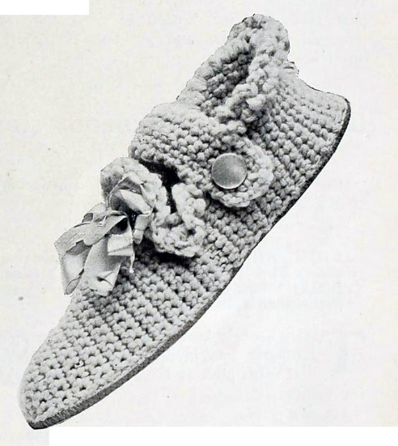 Ladies' Fancy Crocheted Slipper