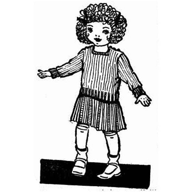 Knitted Jersey and Skirt for a Doll