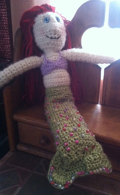Mermaid costume for Crochet Doll
