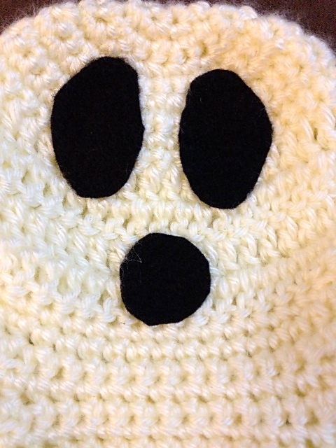 Ghost slip-cover for crochet doll