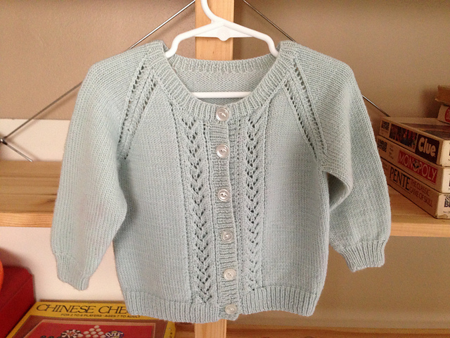 4. Round Neck Raglan Cardigan with Lace Panels