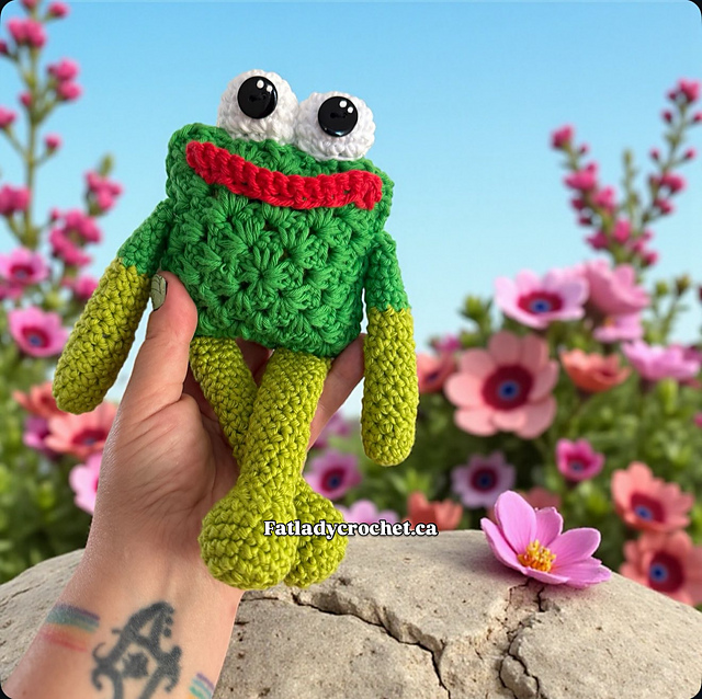 Mr. Fabu the Granny Square Frog