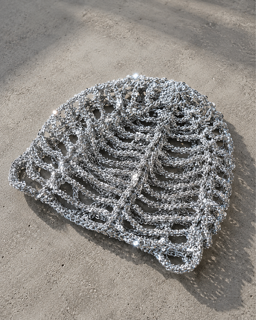 metallic silver beret