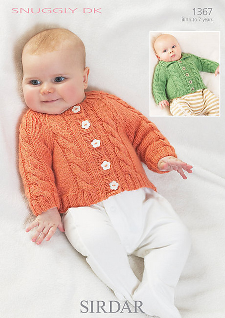 Cabled Cardigan with Round Neck or Collar