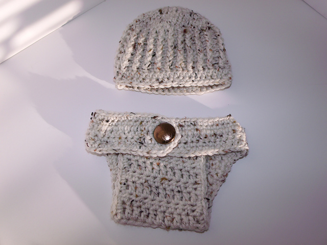 Diaper Cover for Ribbed Baby Hat