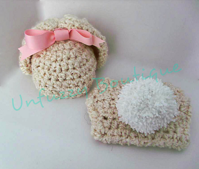 Girly Bunny Diaper Cover Set