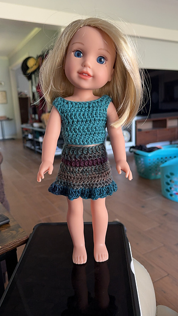 Crochet Ruffle Skirt for 14.5-inch Dolls