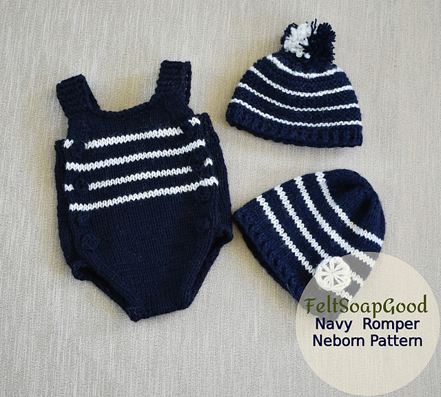 Newborn Romper Navy #76