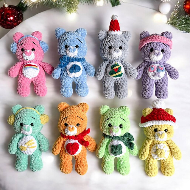 Ravelry: Christmas Care Bears pattern by Yelyzaveta Ahruts
