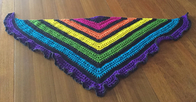 Neon Nights Triangular Shawl
