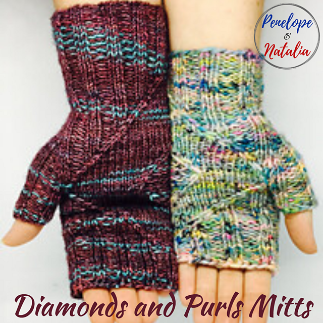 Diamonds and Purls Mitts