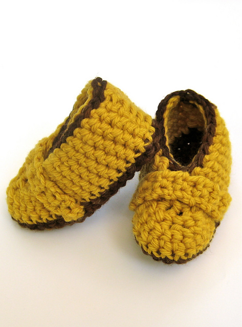 Golden Slippers Baby Booties