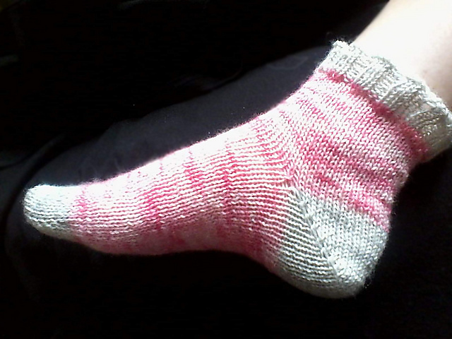 socks knitted flat, chaussettes à plat