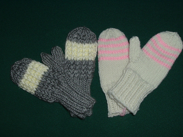 Waffle Weave or Stockinette Mittens