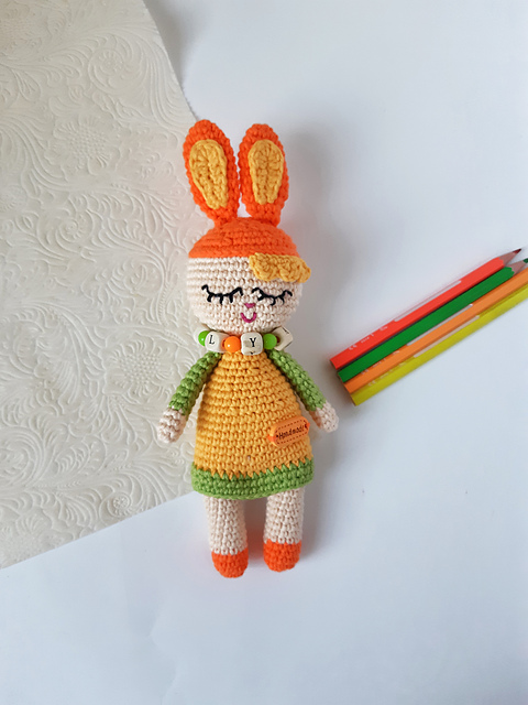 Bunny doll sleeping rattle