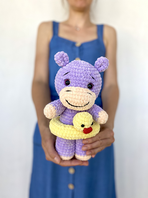 Hippo plush safari animal