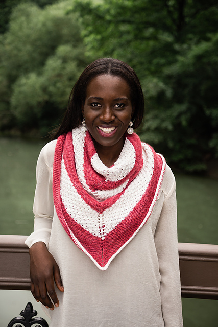 Raspberry Squares Scarf