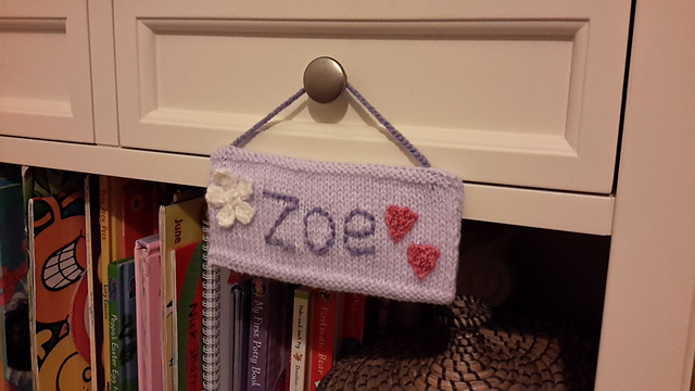 Knitted Name Plaque