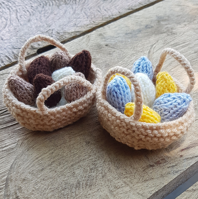 Knitted Basket of Mini Eggs
