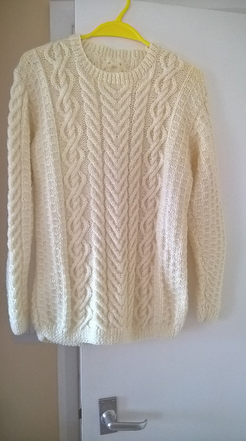 7729 Round Neck Aran Pullover