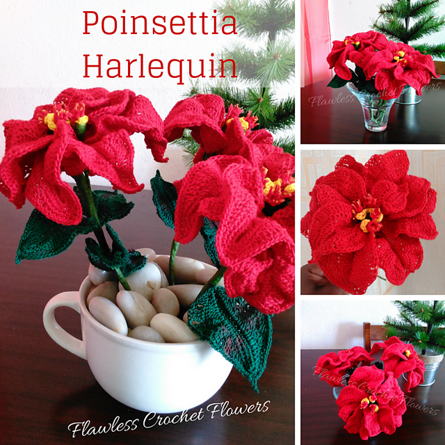 Ravelry Poinsettia Harlequin pattern by Leticia Lebron