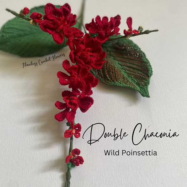 Ravelry Double Chaconia Poinsettia pattern by Leticia Lebron