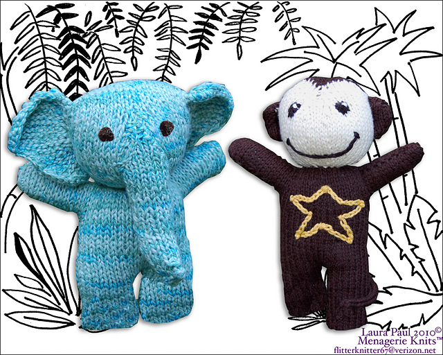Menagerie Knits: Elephant & Monkey