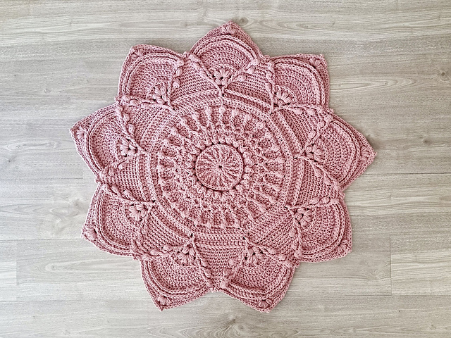 Floor Rug Pattern Ravelry: Flora Floor Rug pattern by Periwinkle Crochet