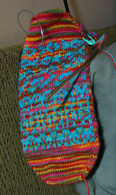 July 2010 Colorwork Mock - Progressive Sock Party!