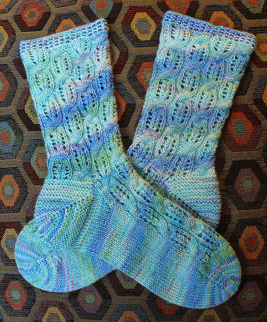Crystals, 'Combs and Cables Socks