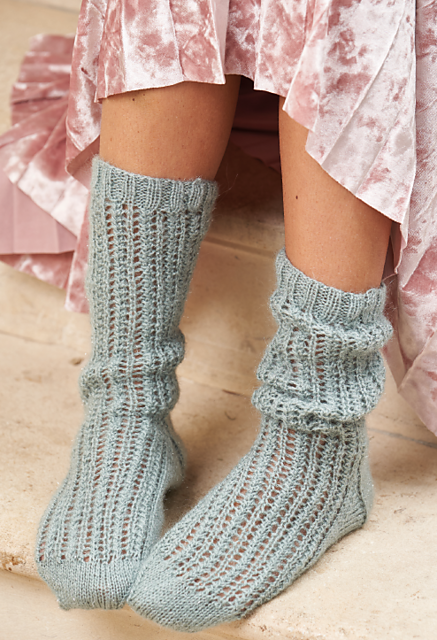 Aqua Mist Lace Socks