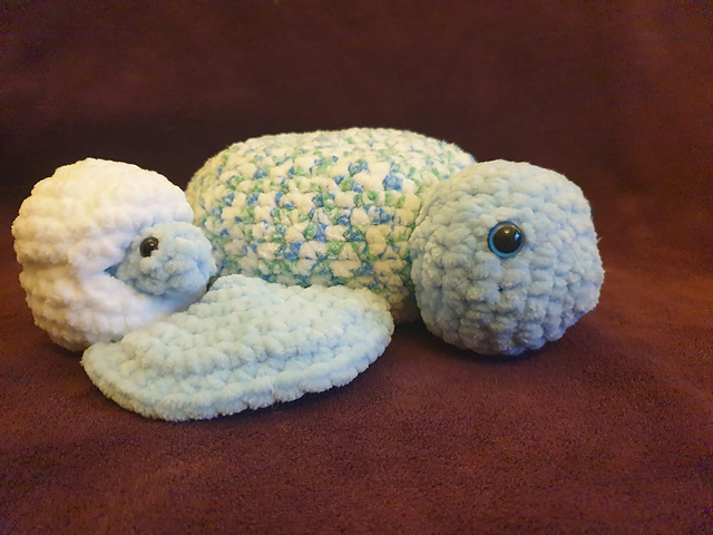 Mummy and baby turtle