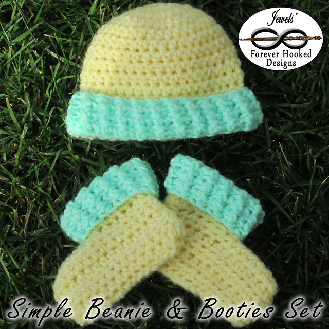 Super Simple Baby Beanie & Booties Set
