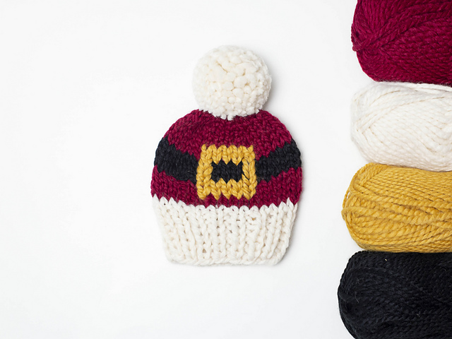 Santa Belt Christmas Hat Pompom
