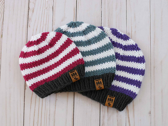 Striped Worsted Weight Hat