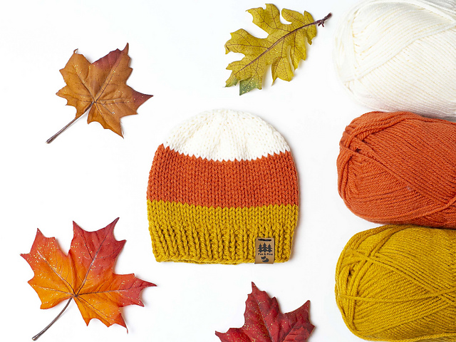 Candy Corn Halloween Toque Hat